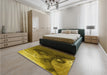 Patterned Orange Gold Rug in a Bedroom, pat1355yw