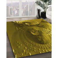 Patterned Orange Gold Rug, pat1355yw