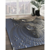 Patterned Dark Gray Novelty Rug, pat1355