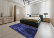 Patterned Night Blue Rug in a Bedroom, pat1356blu