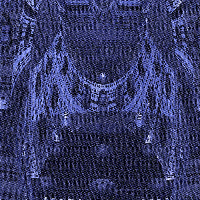 Round Machine Washable Transitional Night Blue Rug, wshpat1356blu