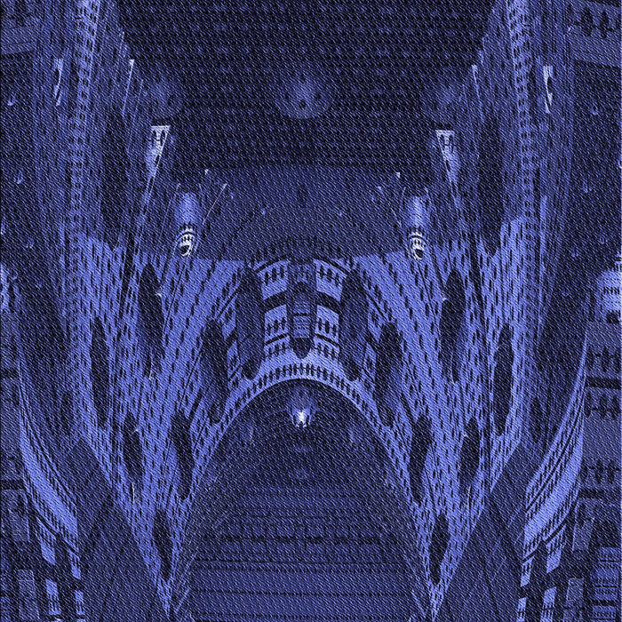 Machine Washable Transitional Night Blue Rug, wshpat1356blu