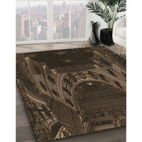 Patterned Red Brown Rug, pat1356brn