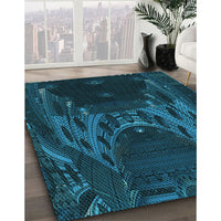 Patterned Blue Rug, pat1356lblu