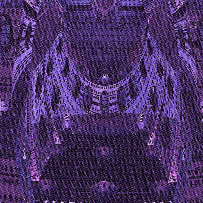 Round Machine Washable Transitional Midnight Blue Rug, wshpat1356pur