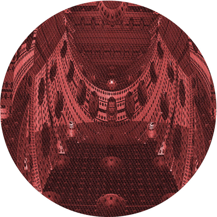 Square Patterned Red Rug, pat1356rd