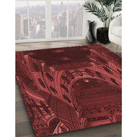 Patterned Red Rug, pat1356rd