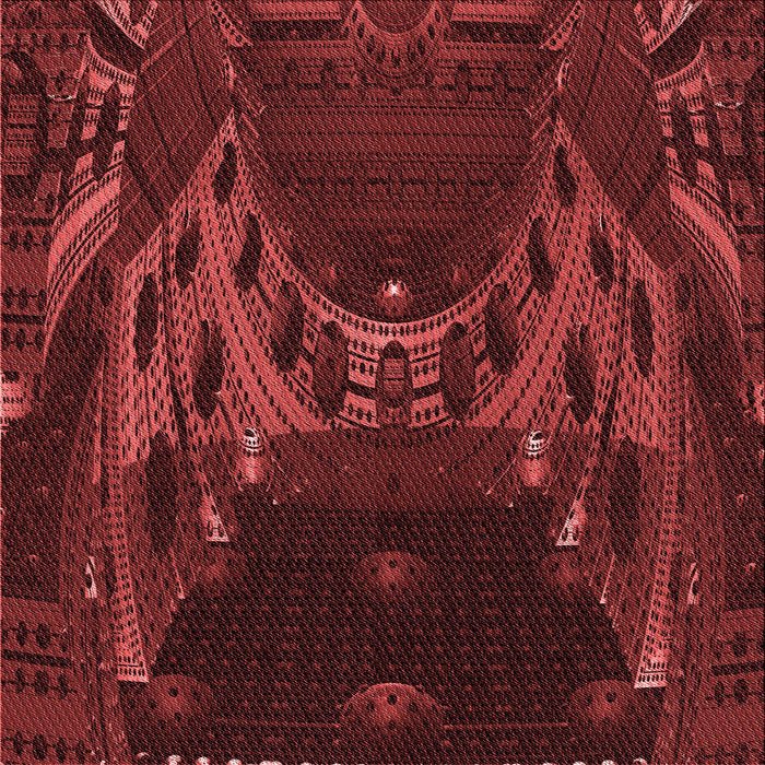 Round Patterned Red Rug, pat1356rd