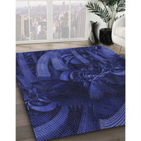 Patterned Blue Rug, pat1357blu