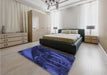 Patterned Blue Rug in a Bedroom, pat1357blu