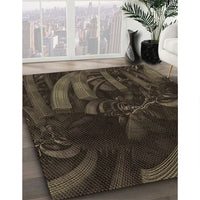 Patterned Midnight Gray Rug, pat1357brn