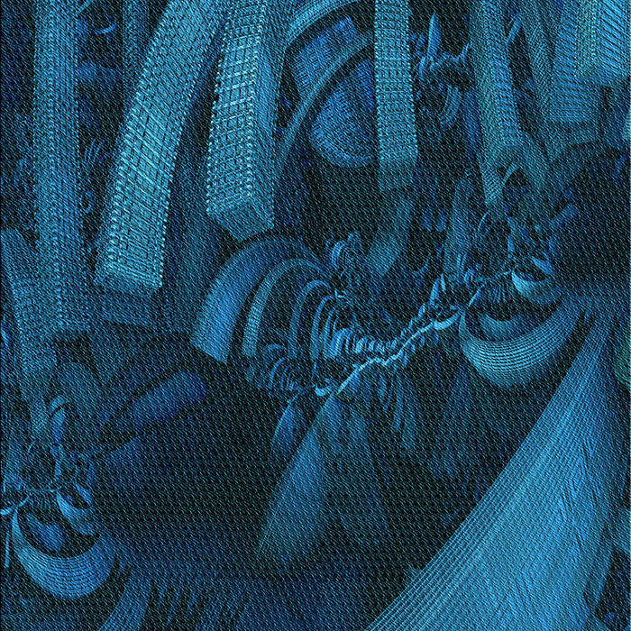 Machine Washable Transitional Deep-Sea Blue Rug, wshpat1357lblu