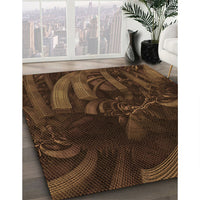 Patterned Saddle Brown Rug, pat1357org