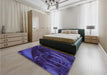 Patterned Midnight Blue Rug in a Bedroom, pat1357pur