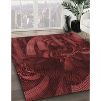 Patterned Red Rug, pat1357rd