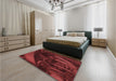 Patterned Red Rug in a Bedroom, pat1357rd