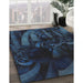 Patterned Blue Novelty Rug in Family Room, pat1357