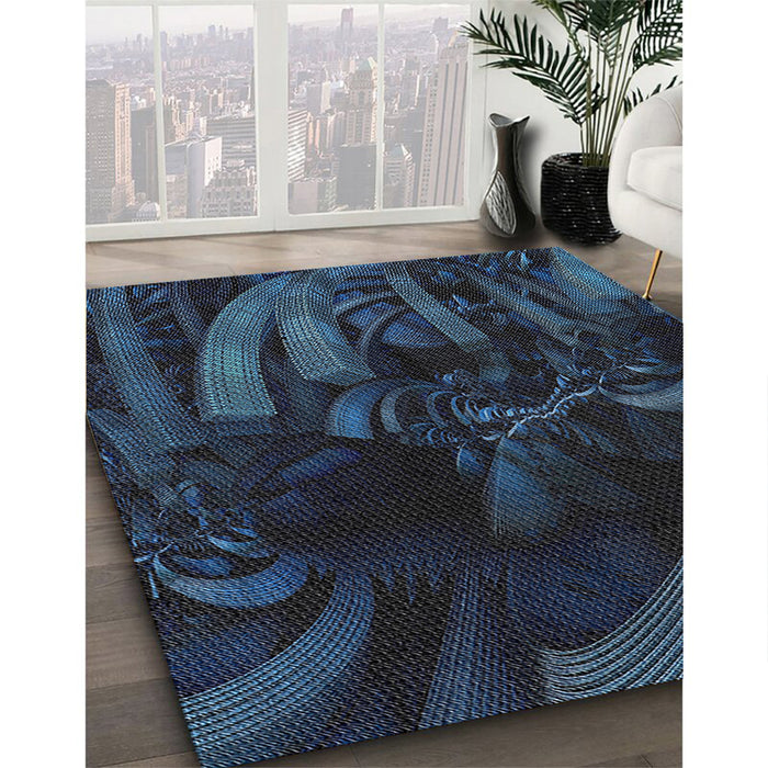 Machine Washable Transitional Night Blue Rug in a Family Room, wshpat1357
