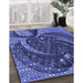 Machine Washable Transitional Light Slate Blue Rug in a Family Room, wshpat1358blu