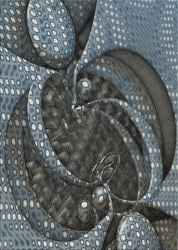 Patterned Silver Gray Novelty Rug, pat1358