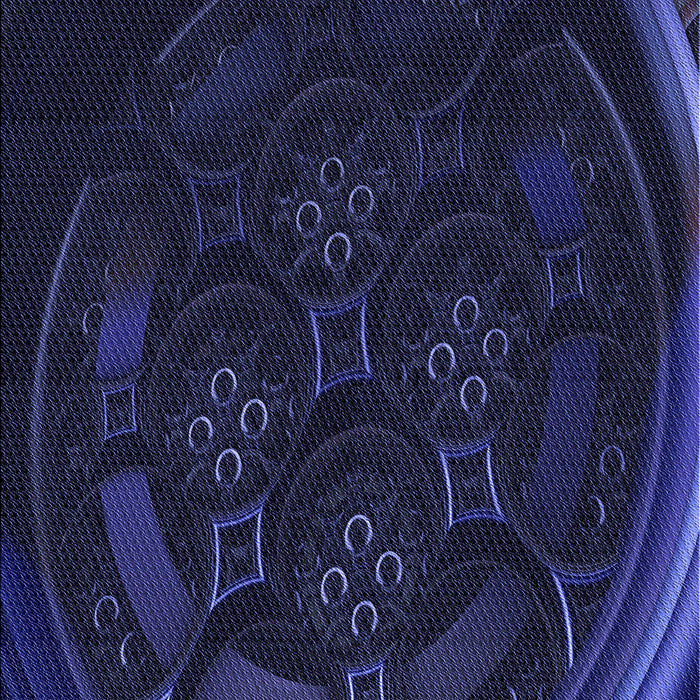 Machine Washable Transitional Night Blue Rug, wshpat1359blu