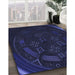 Patterned Night Blue Rug in Family Room, pat1359blu