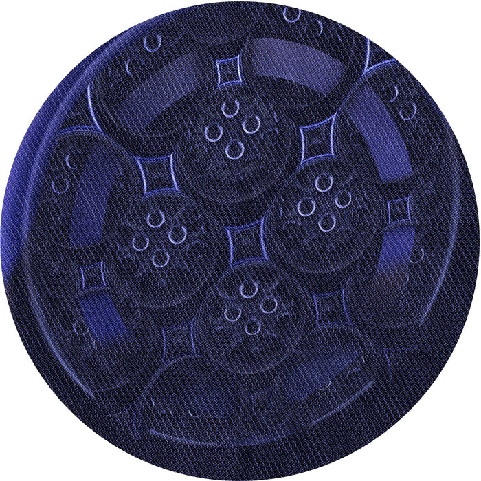 Square Patterned Night Blue Rug, pat1359blu