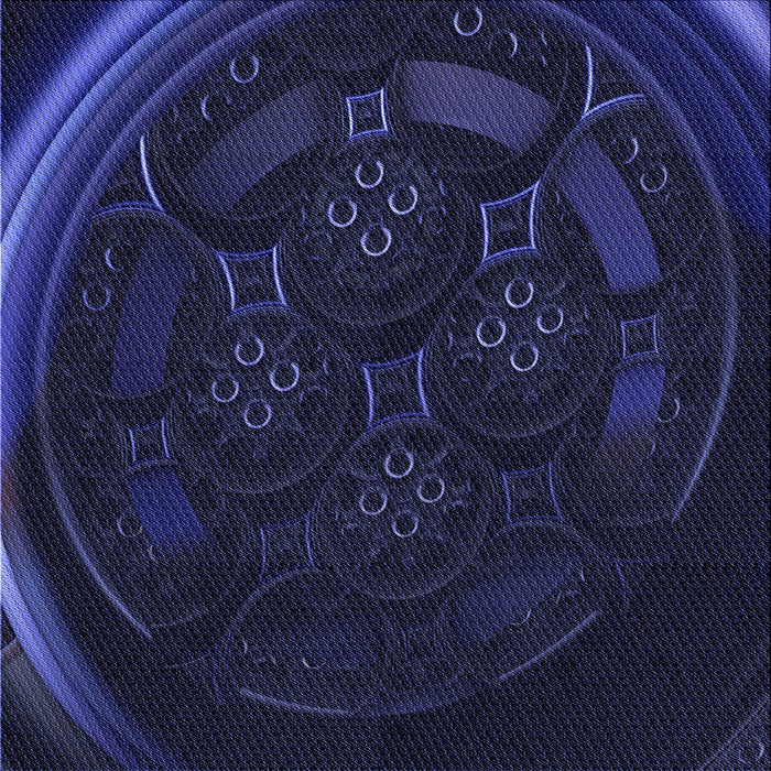 Round Patterned Night Blue Rug, pat1359blu