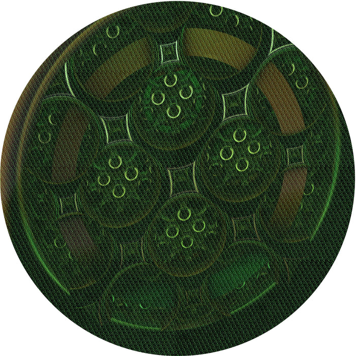 Square Patterned Black Rug, pat1359grn