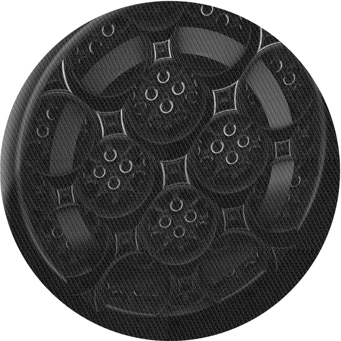 Square Machine Washable Transitional Midnight Gray Rug in a Living Room, wshpat1359gry