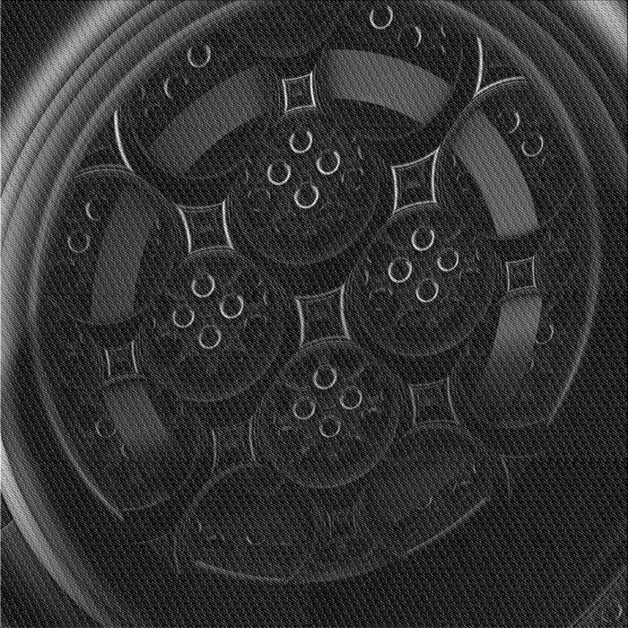 Round Patterned Midnight Gray Rug, pat1359gry