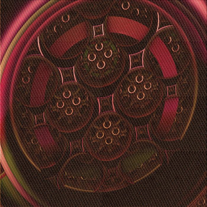 Round Machine Washable Transitional Red Brown Rug, wshpat1359org