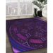 Patterned Deep Purple Rug in Family Room, pat1359pur