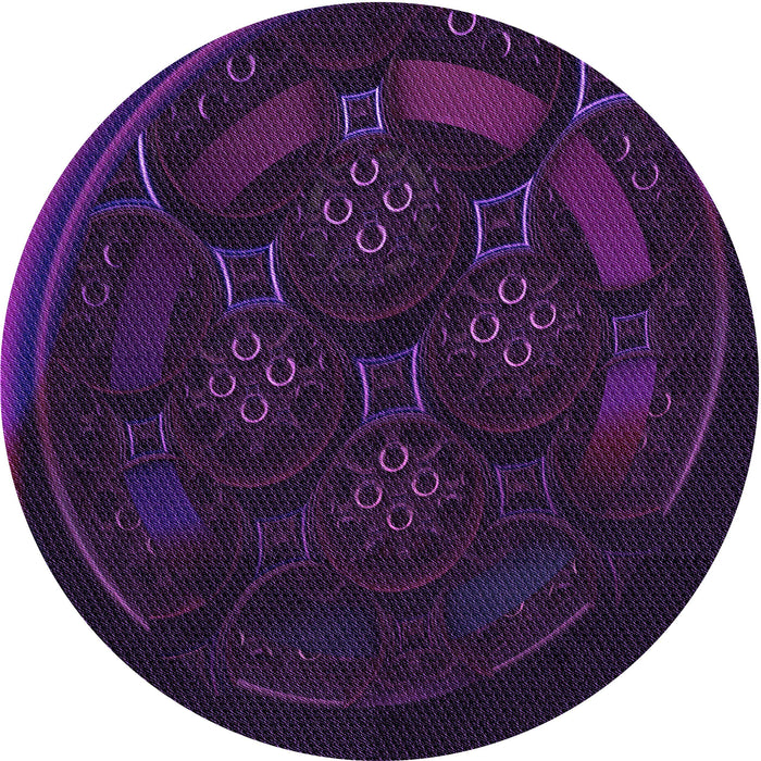 Square Patterned Deep Purple Rug, pat1359pur