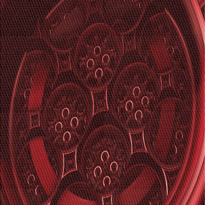 Machine Washable Transitional Saffron Red Rug, wshpat1359rd