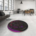 Round Patterned Mid Gray Novelty Rug in a Office, pat1359