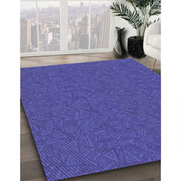 Patterned Sapphire Blue Rug, pat136blu