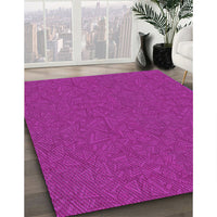 Patterned Fuchsia Magenta Purple Rug, pat136pur