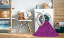 Machine Washable Transitional Fuchsia Magenta Purple Rug in a Washing Machine, wshpat136pur