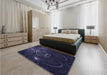 Patterned Deep Periwinkle Purple Rug in a Bedroom, pat1360blu