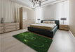 Patterned Black Rug in a Bedroom, pat1360grn