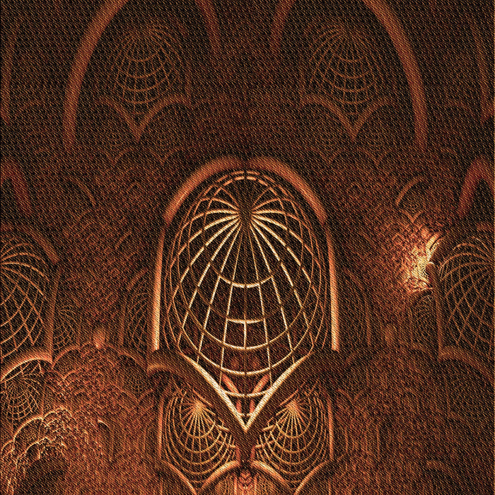 Patterned Mahogany Brown Rug, pat1360org