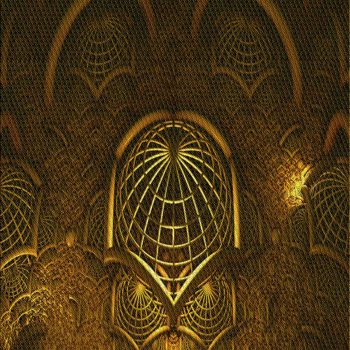 Patterned Dark Bronze Brown Rug, pat1360yw