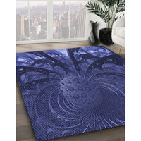 Patterned Royal Blue Rug, pat1361blu