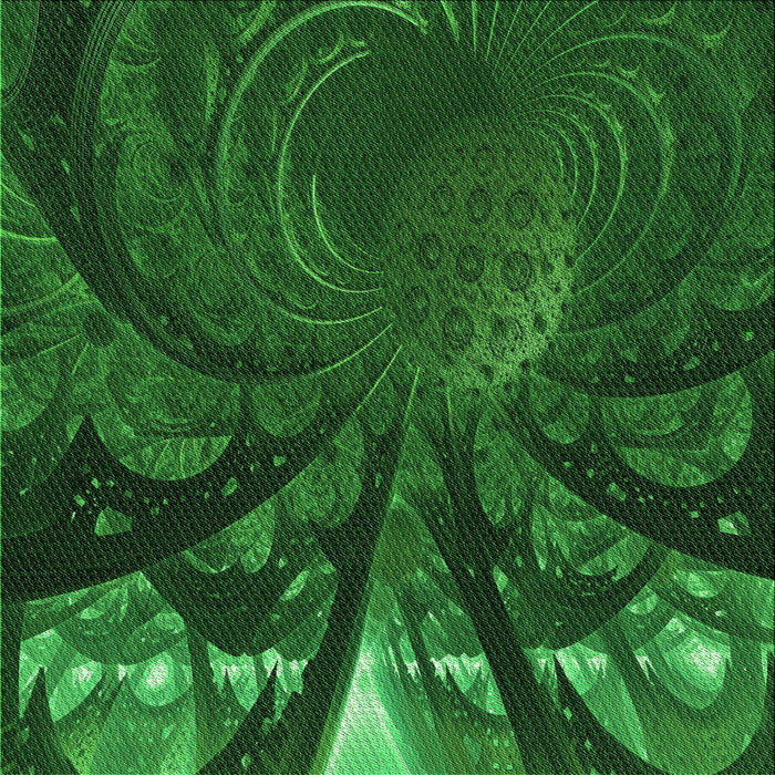 Round Patterned Deep Emerald Green Rug, pat1361grn