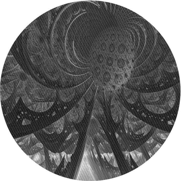 Square Machine Washable Transitional Charcoal Black Rug in a Living Room, wshpat1361gry