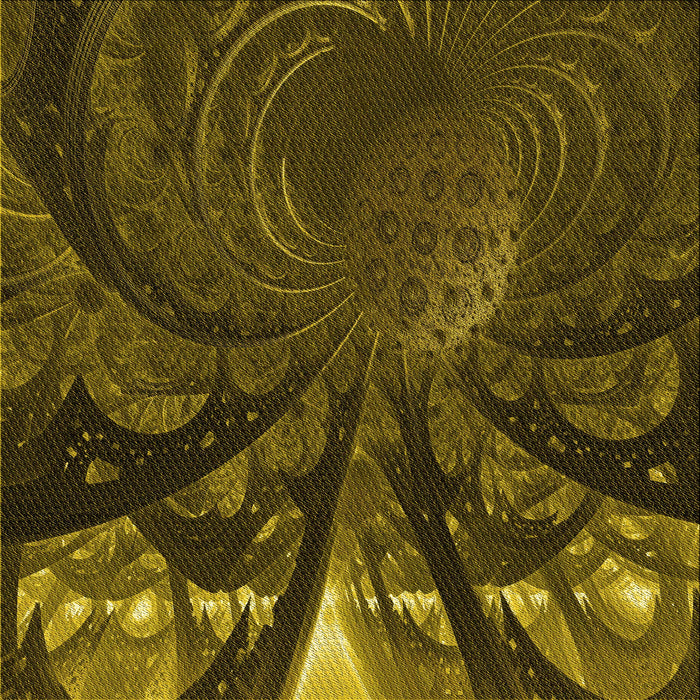 Round Patterned Dark Yellow Green Rug, pat1361yw