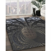 Patterned Mid Gray Novelty Rug, pat1361