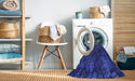 Machine Washable Transitional Denim Dark Blue Rug in a Washing Machine, wshpat1362blu