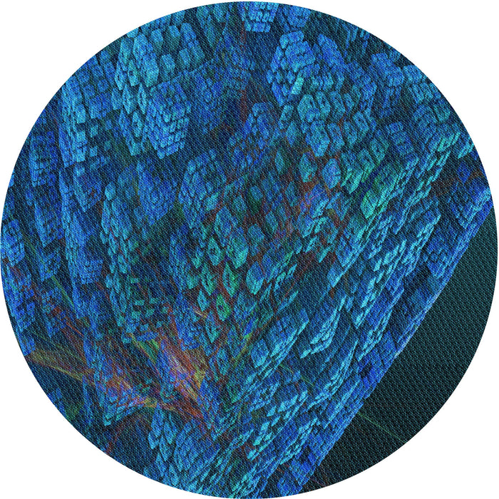 Square Patterned Blue Rug, pat1362lblu